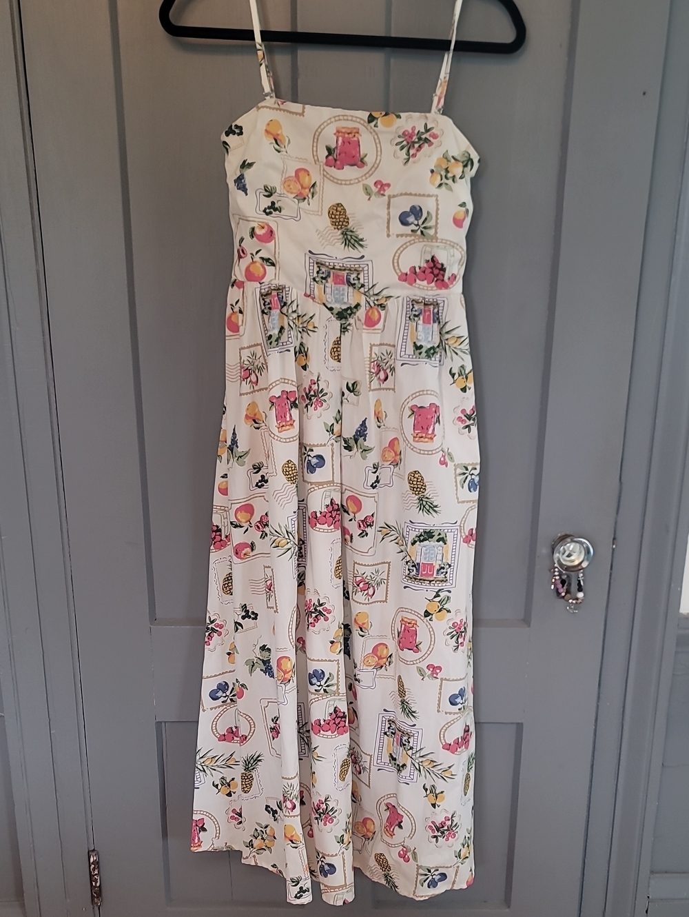Jessica Simpson White Smocked Cotton Top with Subtle Pastel Accents